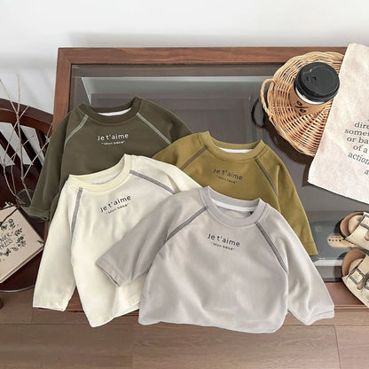 長袖Tシャツ ベビートップス レターロゴプリント長袖Tシャツ【mh0008693】