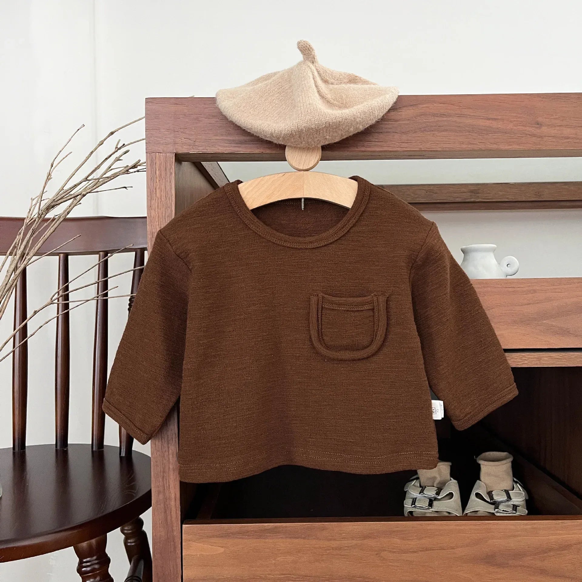 長袖Tシャツ ベビーキッズトップス シンプル長袖Tシャツ【mh0008694】