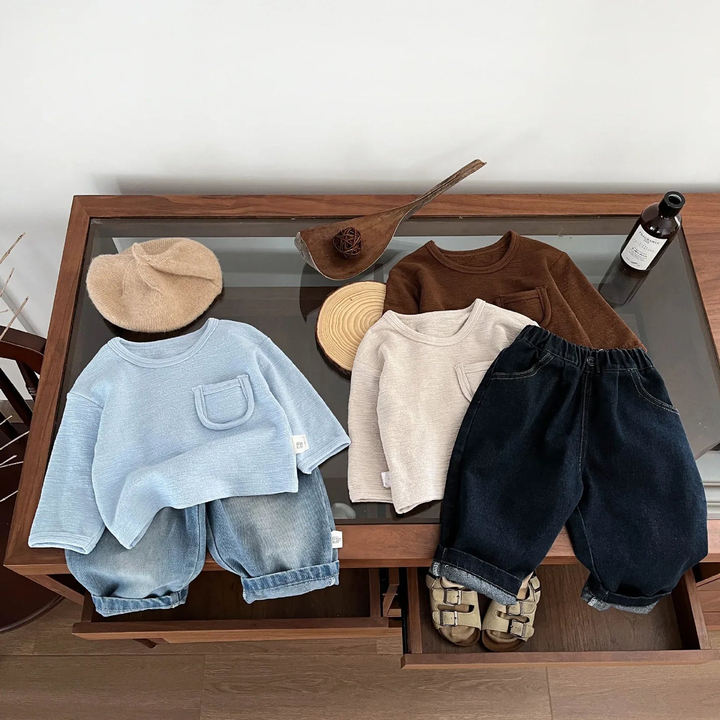 長袖Tシャツ ベビーキッズトップス シンプル長袖Tシャツ【mh0008694】