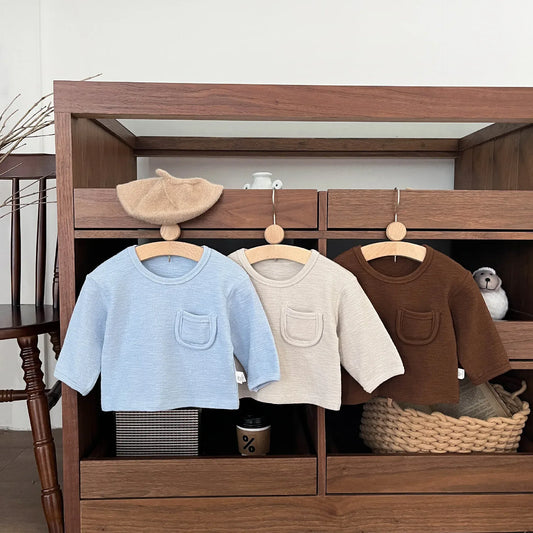 長袖Tシャツ ベビーキッズトップス シンプル長袖Tシャツ【mh0008694】