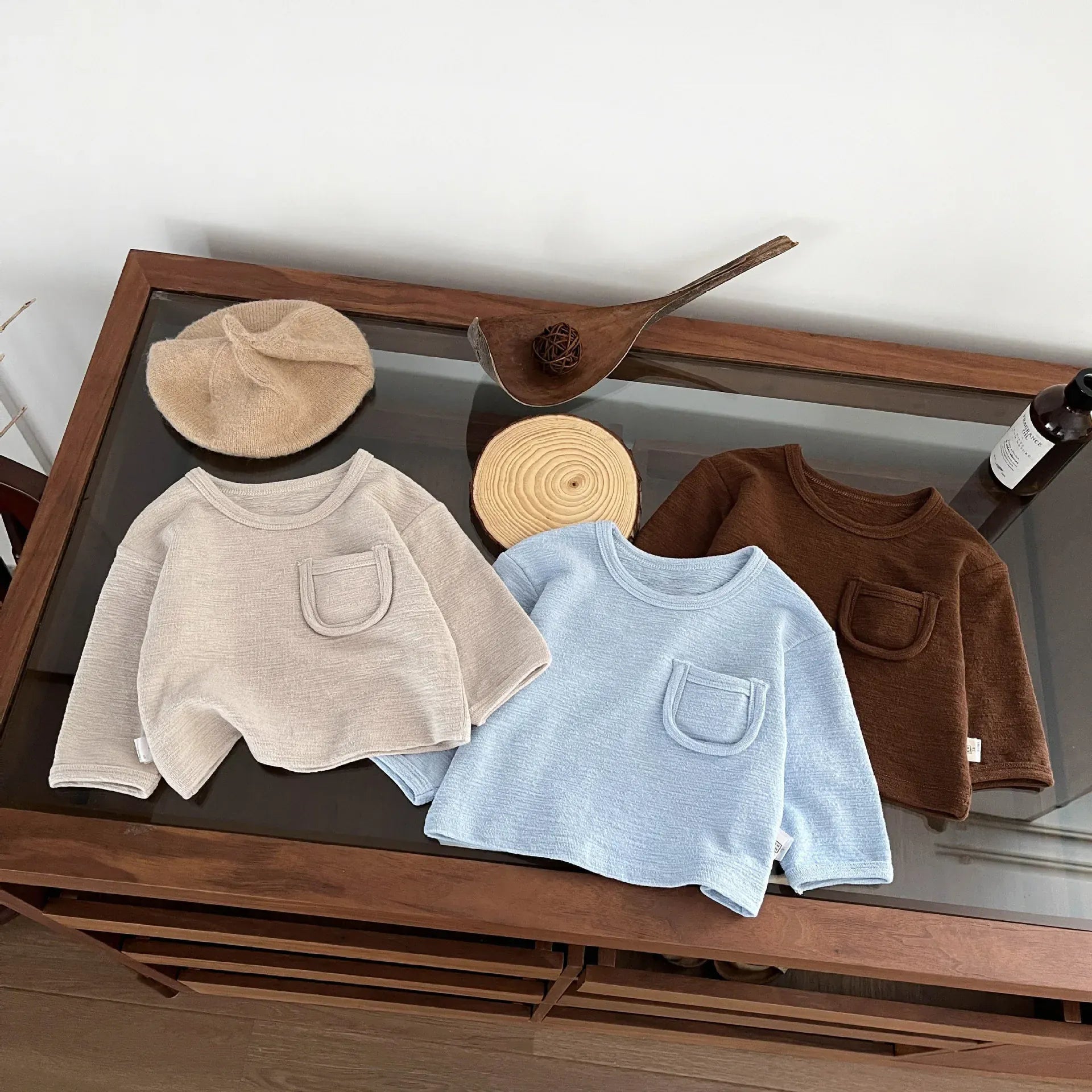 長袖Tシャツ ベビーキッズトップス シンプル長袖Tシャツ【mh0008694】