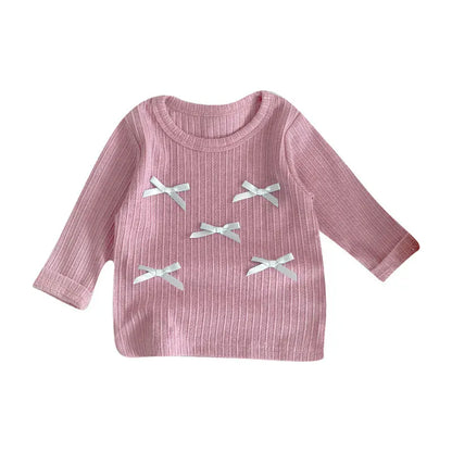 長袖Tシャツ ベビートップス リボン長袖Tシャツカットソー【mh0008704】