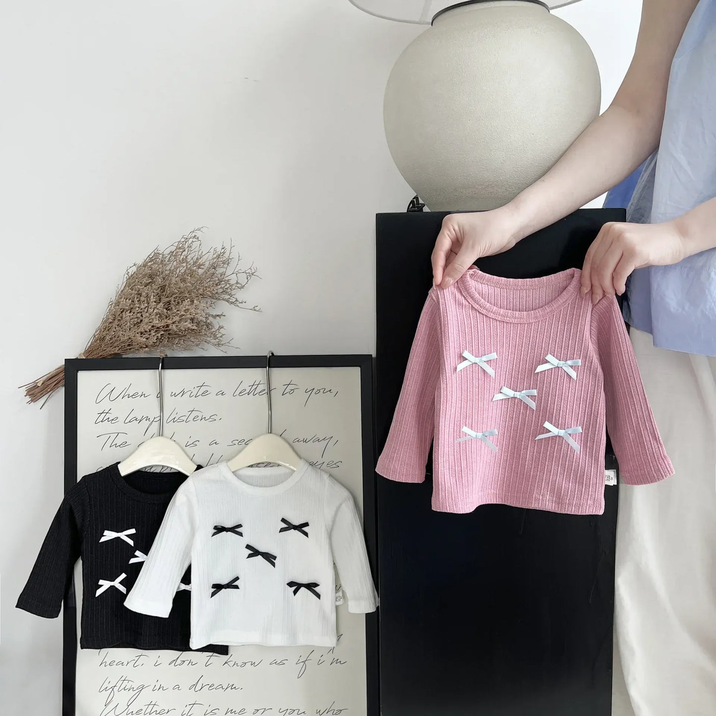 長袖Tシャツ ベビートップス リボン長袖Tシャツカットソー【mh0008704】