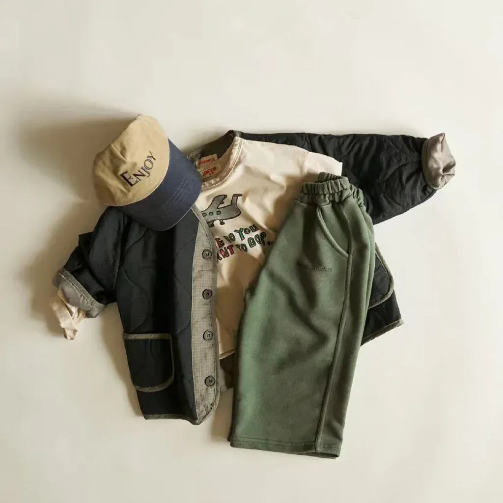 長袖Tシャツ キッズトップス 飛行機プリント長袖Tシャツ【mh0008722】