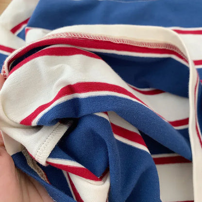 長袖Tシャツ キッズトップス 太ボーダーレトロ長袖Tシャツ【mh0008796】