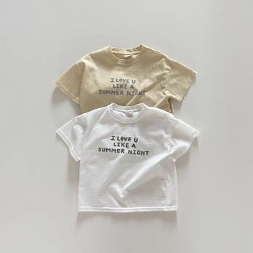 半袖Tシャツ ベビートップス レターロゴプリント半袖Tシャツ【mh0009155】