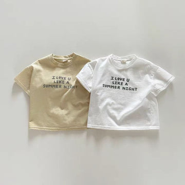 半袖Tシャツ ベビートップス レターロゴプリント半袖Tシャツ【mh0009155】