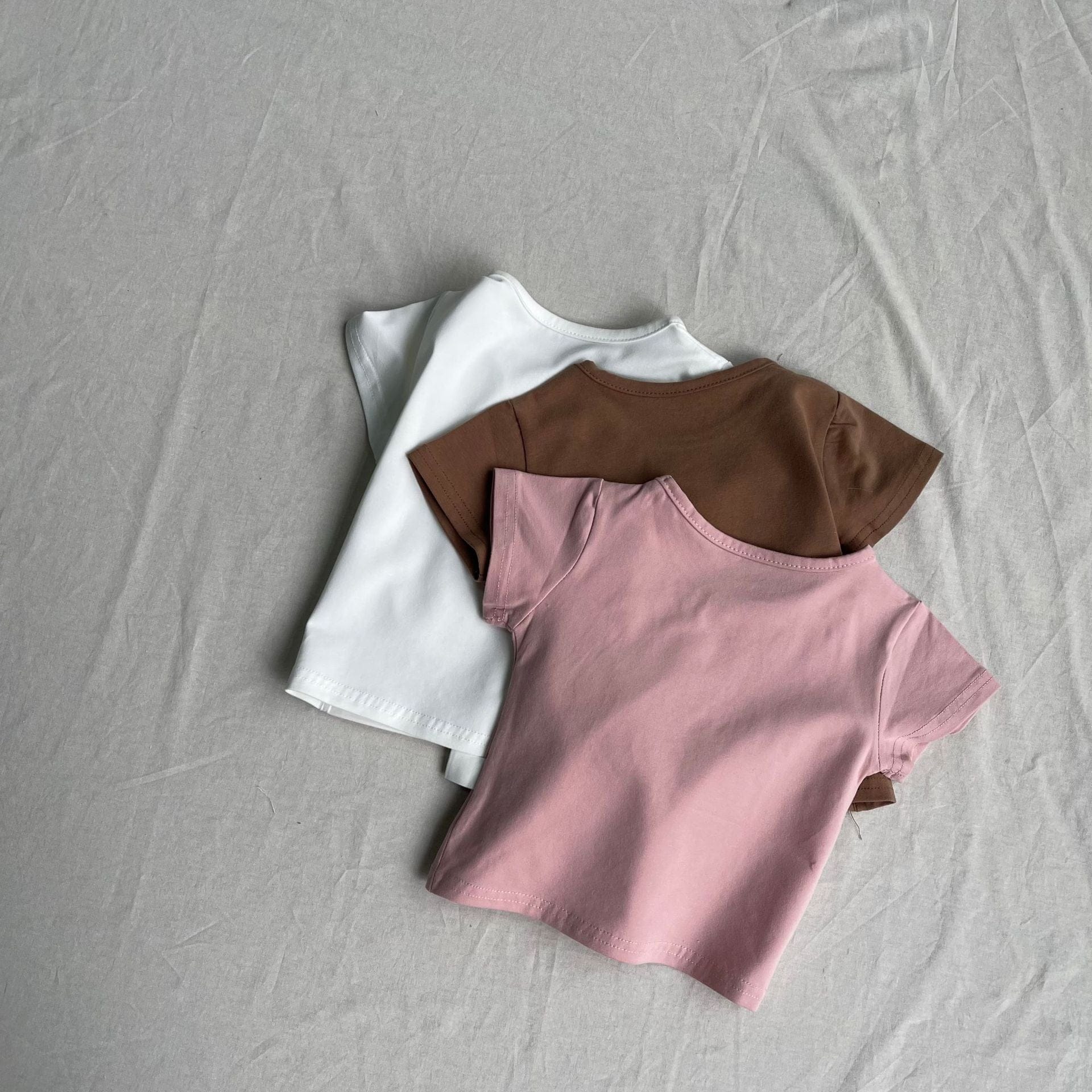 半袖Tシャツ ベビートップス シンプルベーシック無地半袖Tシャツ【mh0009162】