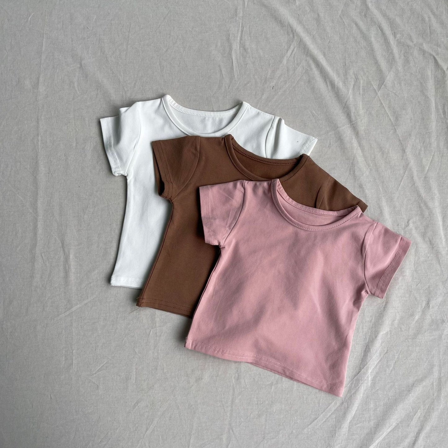 半袖Tシャツ ベビートップス シンプルベーシック無地半袖Tシャツ【mh0009162】