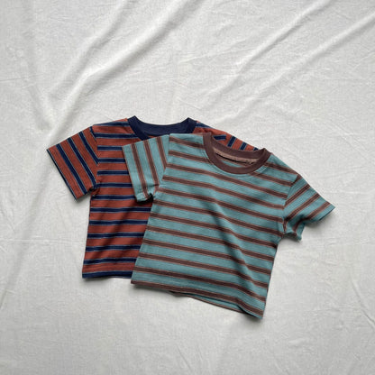 半袖Tシャツ レトロボーダー半袖Tシャツ【mh0009432】