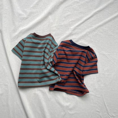 半袖Tシャツ レトロボーダー半袖Tシャツ【mh0009432】