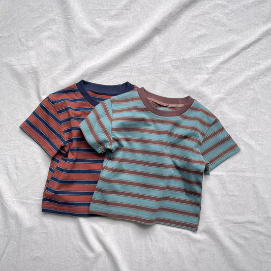 半袖Tシャツ レトロボーダー半袖Tシャツ【mh0009432】