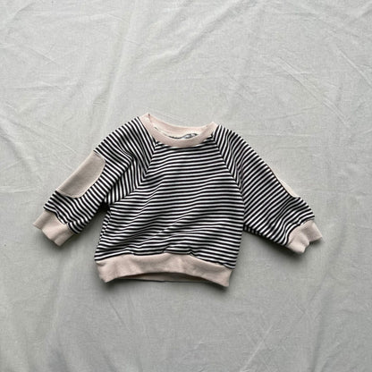 長袖Tシャツ 肘パッチボーダー長袖Tシャツ【mh0009441】