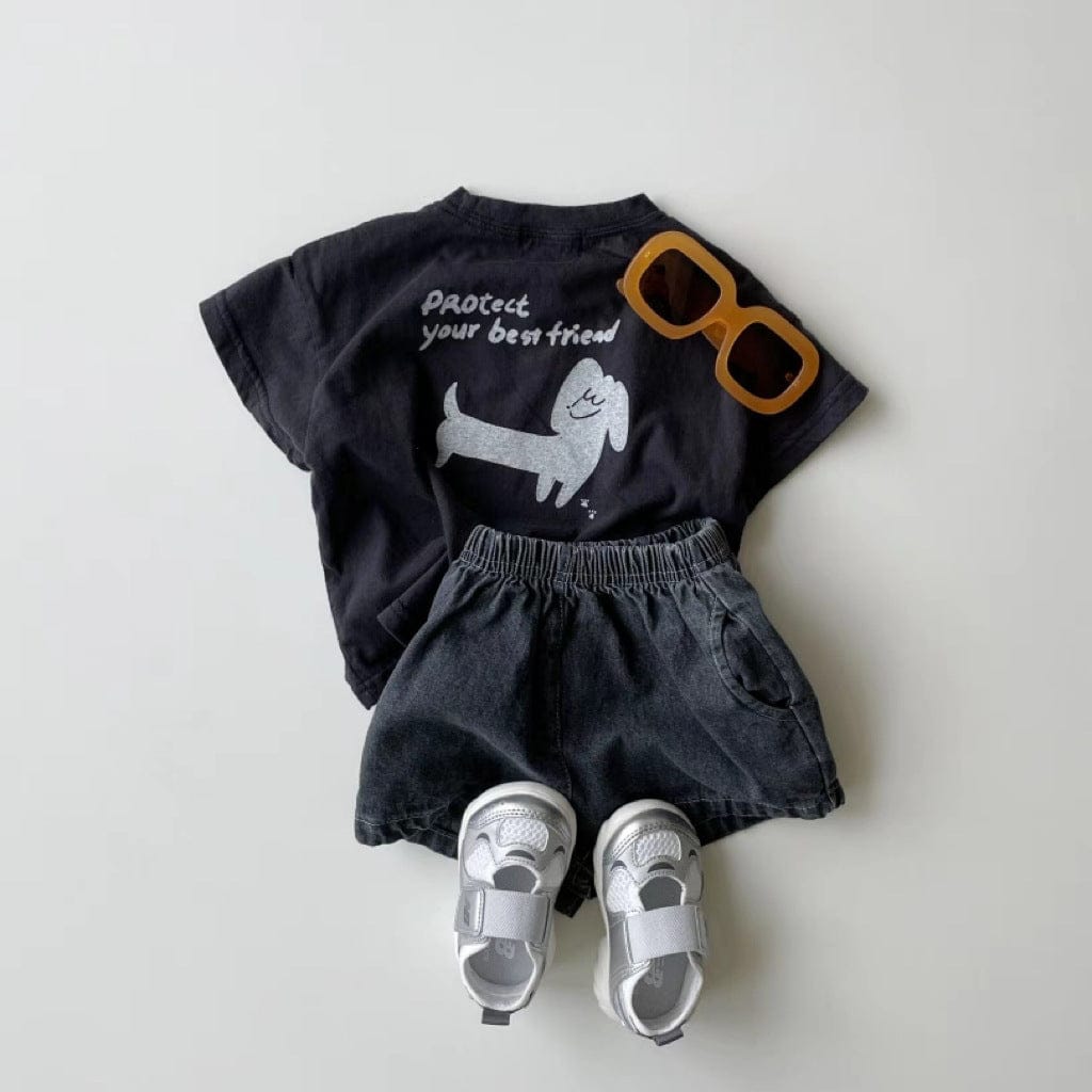 半袖Tシャツ ドッグプリント半袖Tシャツ【mh0010365】