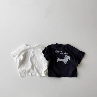 半袖Tシャツ ドッグプリント半袖Tシャツ【mh0010365】