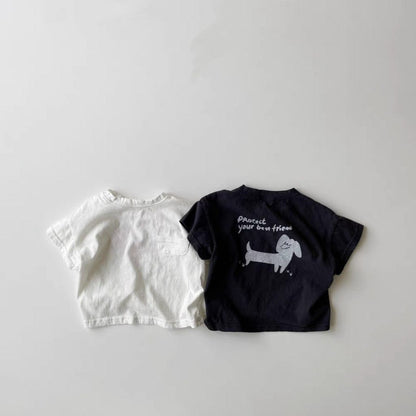 半袖Tシャツ ドッグプリント半袖Tシャツ【mh0010365】