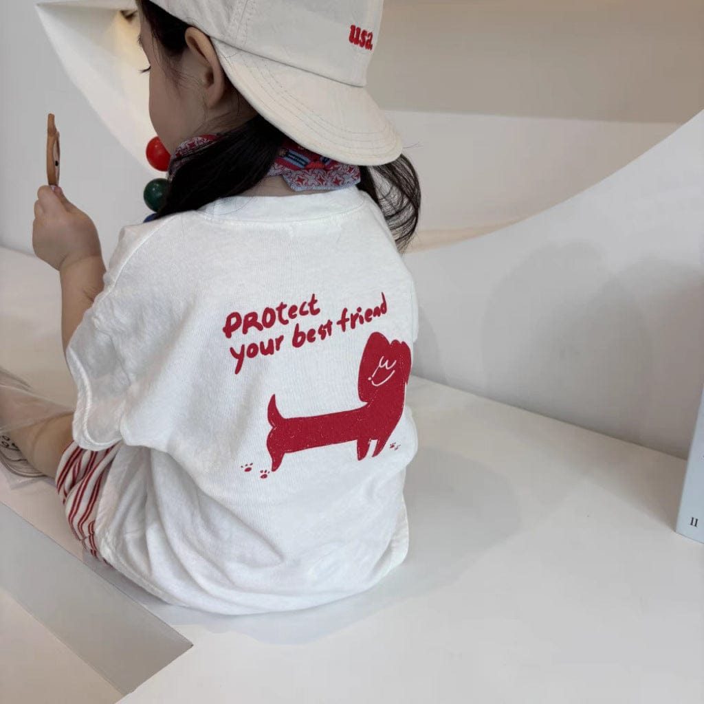 半袖Tシャツ ドッグプリント半袖Tシャツ【mh0010365】