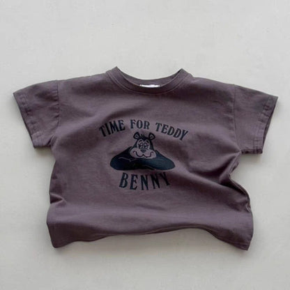 半袖Tシャツ ドッグ/ベアくまプリント半袖Tシャツ【mh0010374】