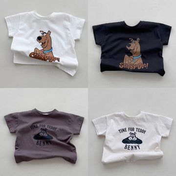 半袖Tシャツ ドッグ/ベアくまプリント半袖Tシャツ【mh0010374】