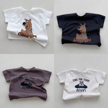 半袖Tシャツ ドッグ/ベアくまプリント半袖Tシャツ【mh0010374】