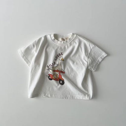 半袖Tシャツ あひるスクータープリント半袖Tシャツ【mh0010410】