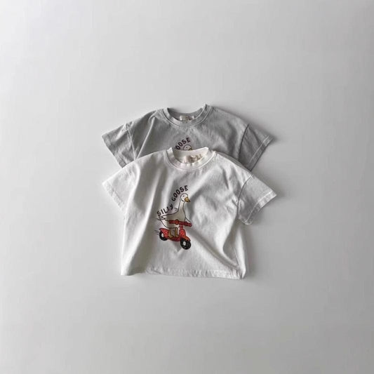 半袖Tシャツ あひるスクータープリント半袖Tシャツ【mh0010410】