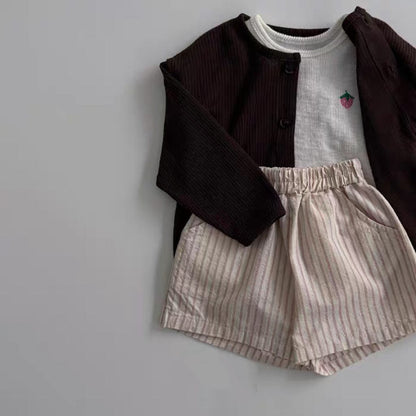 半袖Tシャツ いちご刺繍半袖カットソーTシャツ【mh0010411】