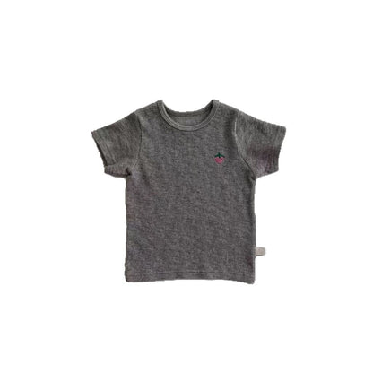 半袖Tシャツ いちご刺繍半袖カットソーTシャツ【mh0010411】