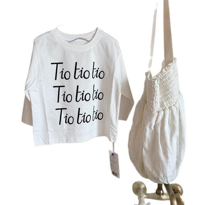 長袖Tシャツ レターロゴプリント長袖Tシャツ【mh0010579】