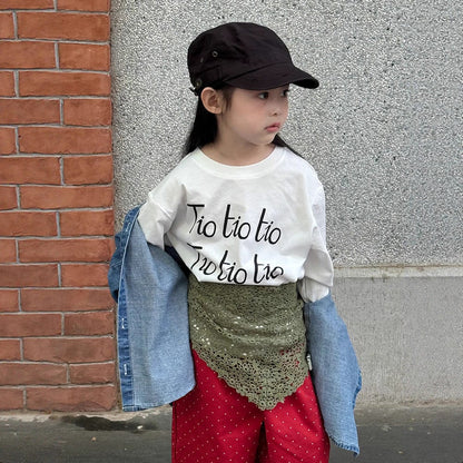 長袖Tシャツ レターロゴプリント長袖Tシャツ【mh0010579】