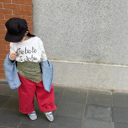 長袖Tシャツ レターロゴプリント長袖Tシャツ【mh0010579】