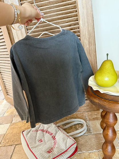 長袖Tシャツ レターロゴプリント長袖Tシャツ【mh0010587】