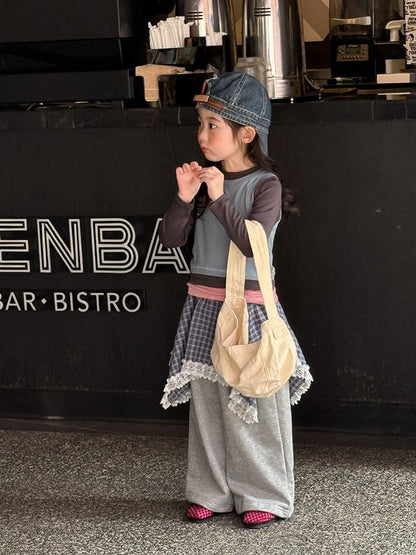 長袖Tシャツ フェイクスリーピースコントラストカラー長袖Tシャツ【mh0010589】