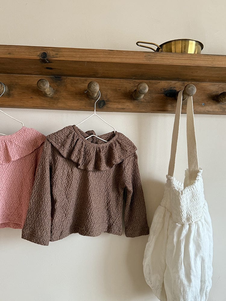 長袖Tシャツ ラッフルフリル襟長袖Tシャツ【mh0010593】