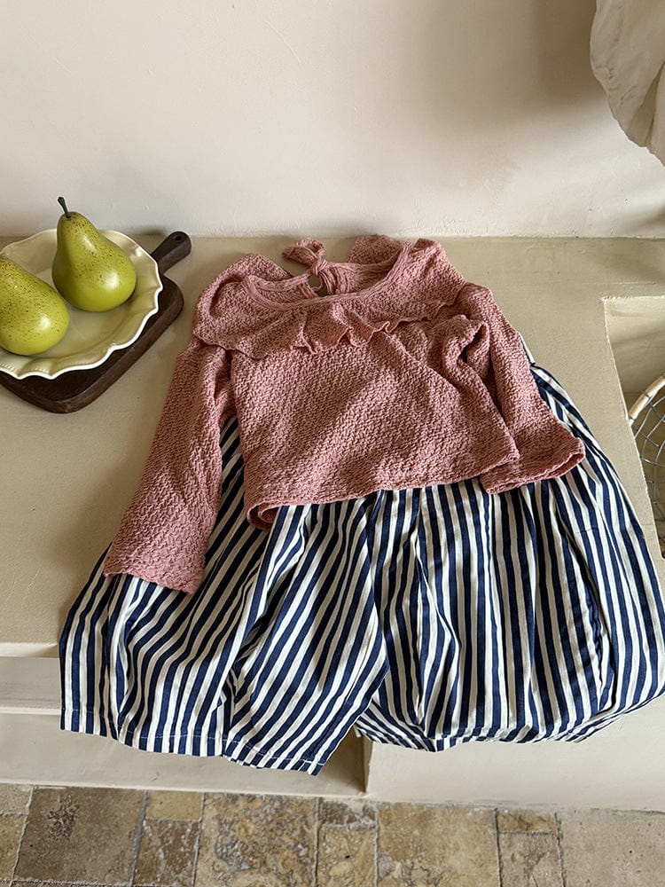 長袖Tシャツ ラッフルフリル襟長袖Tシャツ【mh0010593】