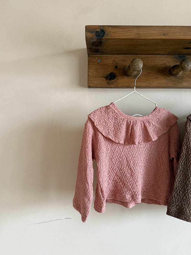 長袖Tシャツ ラッフルフリル襟長袖Tシャツ【mh0010593】