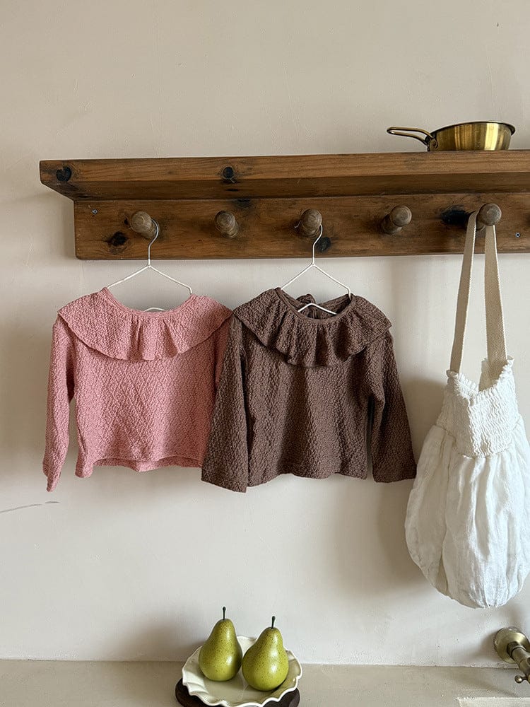 長袖Tシャツ ラッフルフリル襟長袖Tシャツ【mh0010593】