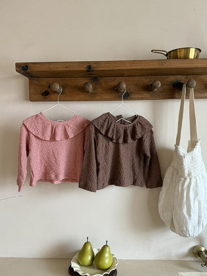 長袖Tシャツ ラッフルフリル襟長袖Tシャツ【mh0010593】