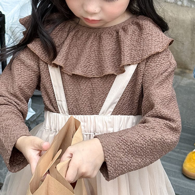 長袖Tシャツ ラッフルフリル襟長袖Tシャツ【mh0010593】