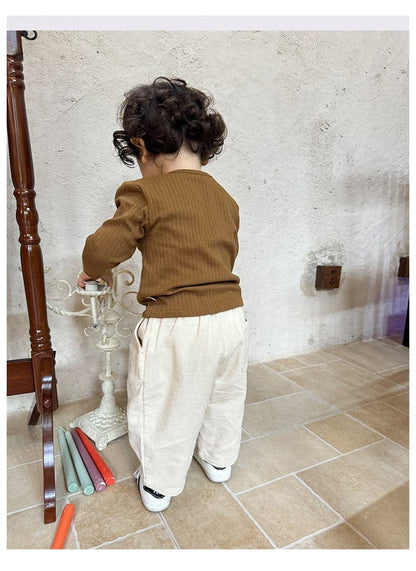 長袖Tシャツ 木馬ワンポイント刺繍長袖Tシャツ【mh0010738】