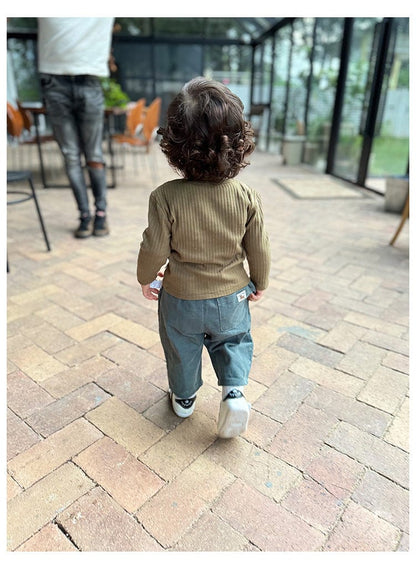 長袖Tシャツ 木馬ワンポイント刺繍長袖Tシャツ【mh0010738】