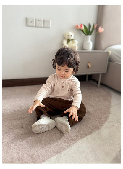 長袖Tシャツ 木馬ワンポイント刺繍長袖Tシャツ【mh0010738】