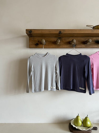 長袖Tシャツ ハイネックシンプルデイリー長袖Tシャツ【mh0011037】