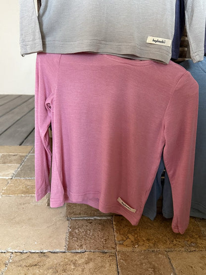 長袖Tシャツ ハイネックシンプルデイリー長袖Tシャツ【mh0011037】