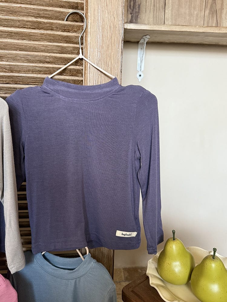 長袖Tシャツ ハイネックシンプルデイリー長袖Tシャツ【mh0011037】