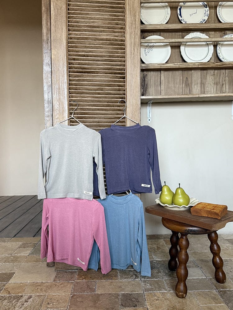 長袖Tシャツ ハイネックシンプルデイリー長袖Tシャツ【mh0011037】