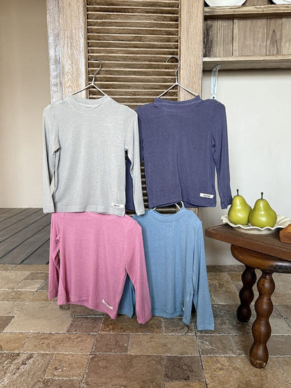 長袖Tシャツ ハイネックシンプルデイリー長袖Tシャツ【mh0011037】