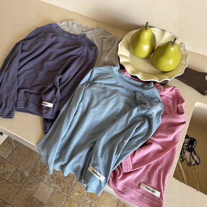 長袖Tシャツ ハイネックシンプルデイリー長袖Tシャツ【mh0011037】