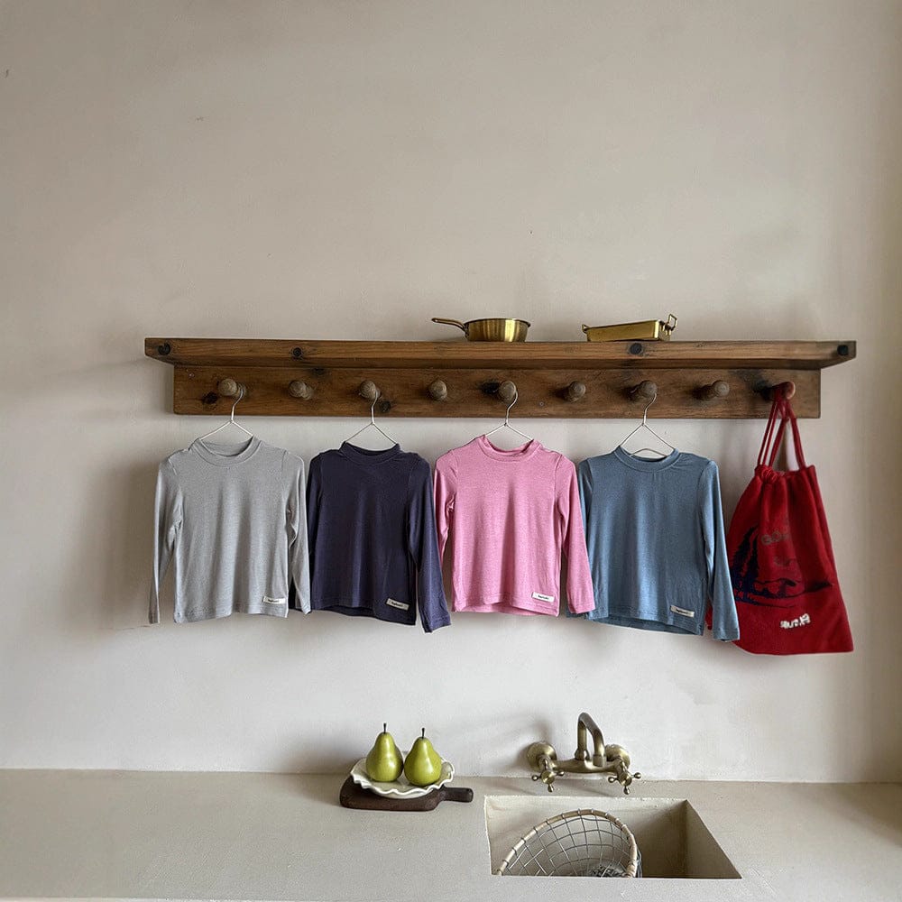 長袖Tシャツ ハイネックシンプルデイリー長袖Tシャツ【mh0011037】