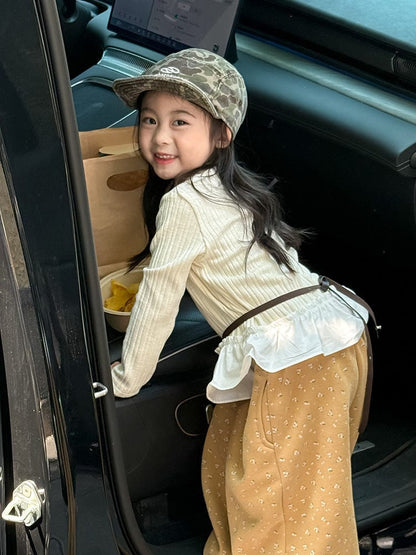 長袖Tシャツ ペプラムフリル長袖Tシャツカットソー【mh0011038】